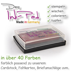 Das Ink-Pad - Stempelkissen farblich passend zu unseren Papieren, Faltkarten und Co.